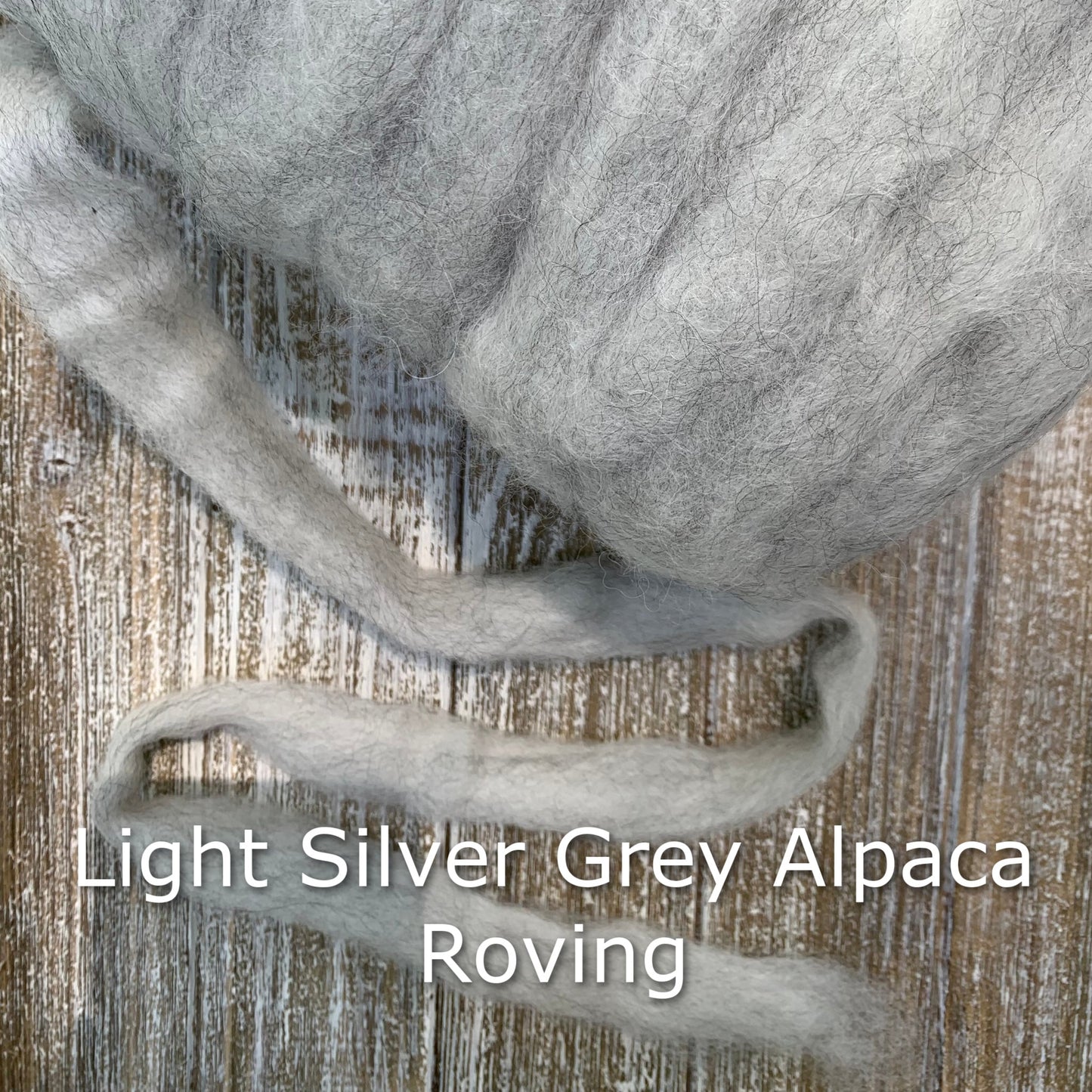 Light Silver Grey Alpaca Roving Bumps - Laurel Highlands Alpacas | AlpacaMom.com