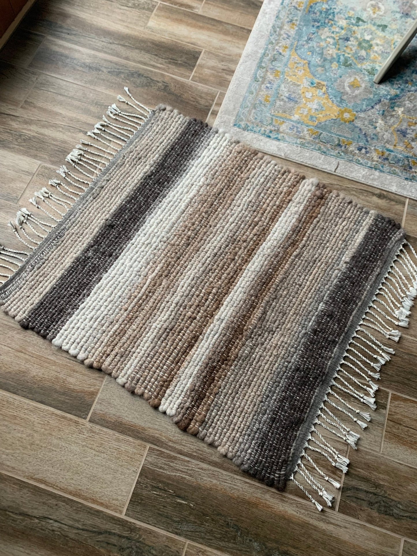 Luxurious Alpaca Rug in Natural Hues 33" X 30" - Laurel Highlands Alpacas | AlpacaMom.com