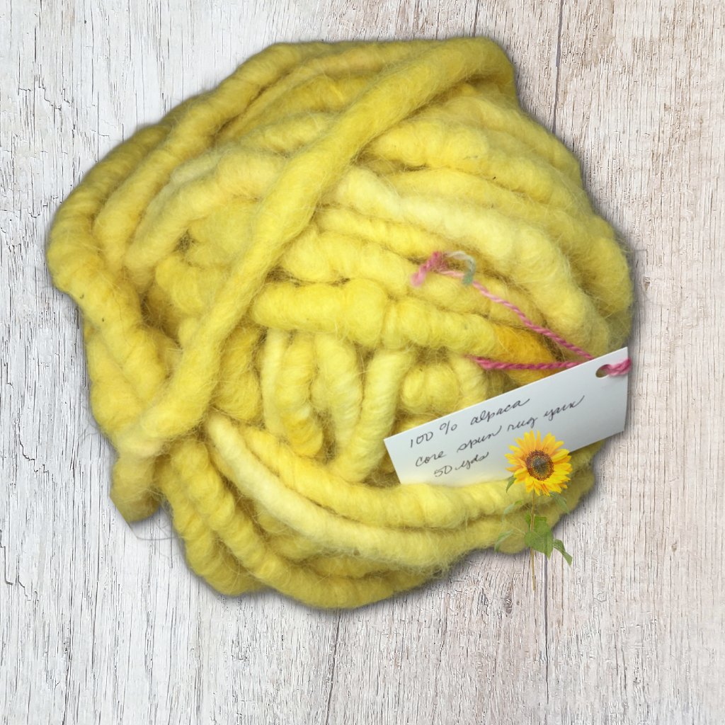 Luxurious Alpaca Rug in Sunflower Yellow - Laurel Highlands Alpacas | AlpacaMom.com