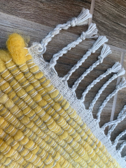 Luxurious Alpaca Rug in Sunflower Yellow - Laurel Highlands Alpacas | AlpacaMom.com