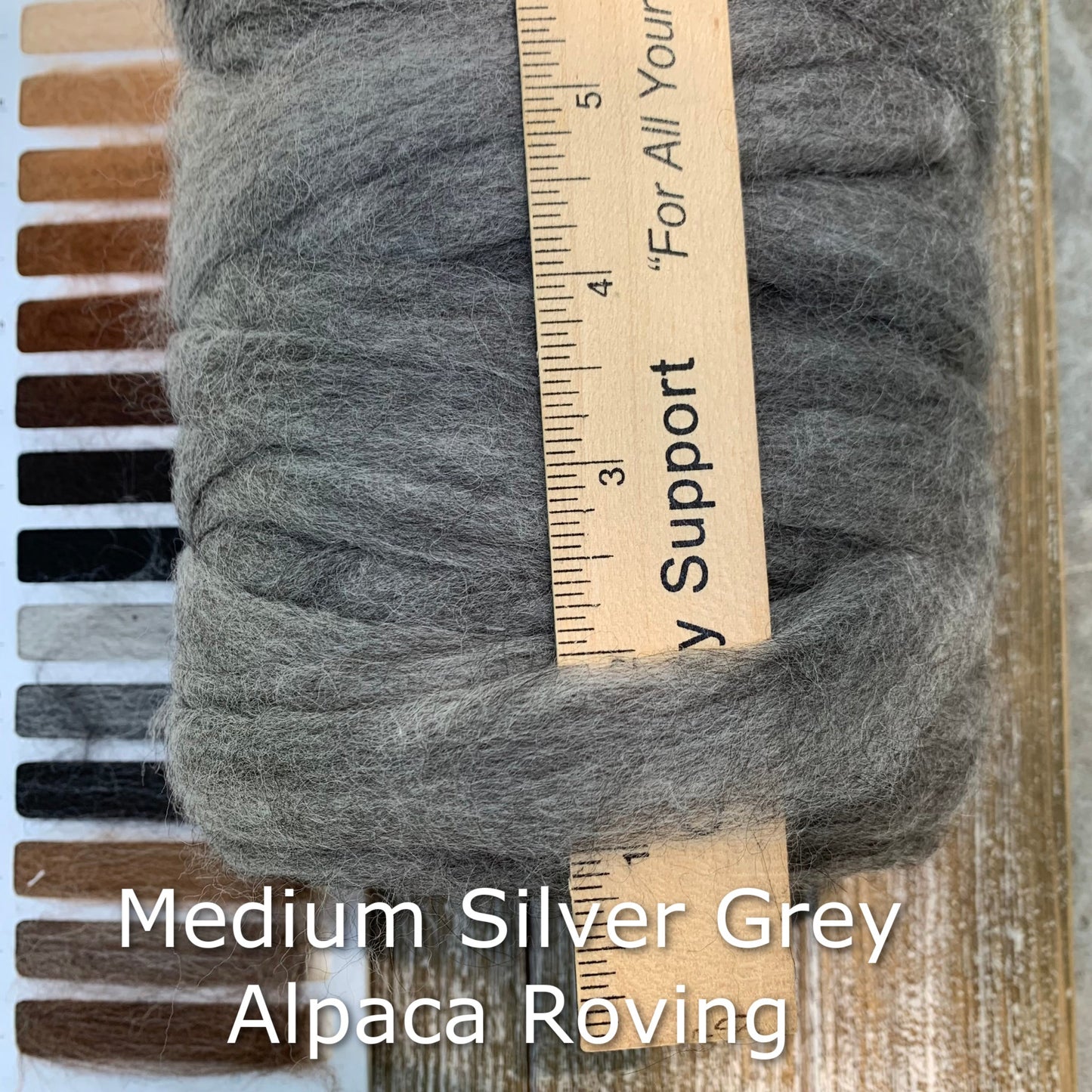 Medium Silver Grey Alpaca Roving Bumps - Laurel Highlands Alpacas | AlpacaMom.com