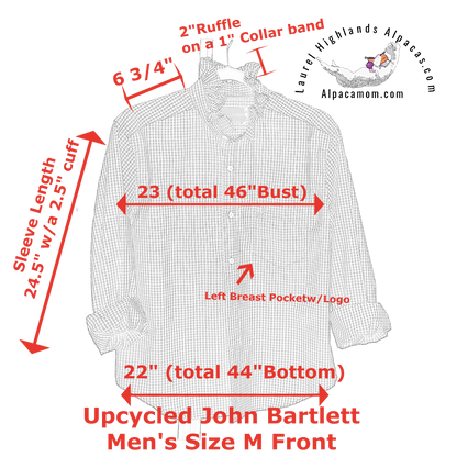 Monroe Upcycled Ruffled Collar Shirt - Laurel Highlands Alpacas | AlpacaMom.com