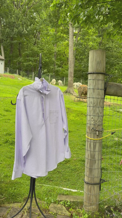Soft Lavendar Madison Up-Cycled Ruffled Collar Shirt