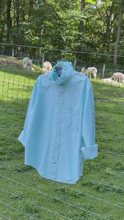 Angelica Up-Cycled Ruffled Collar Shirt