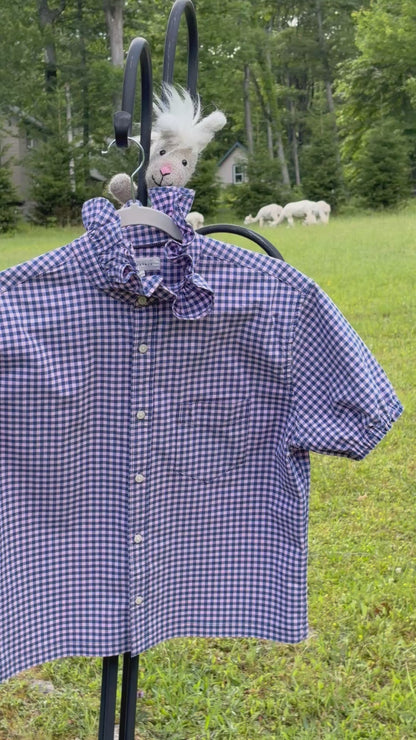 Eliza-Upcycled Ruffled Collar Shirt