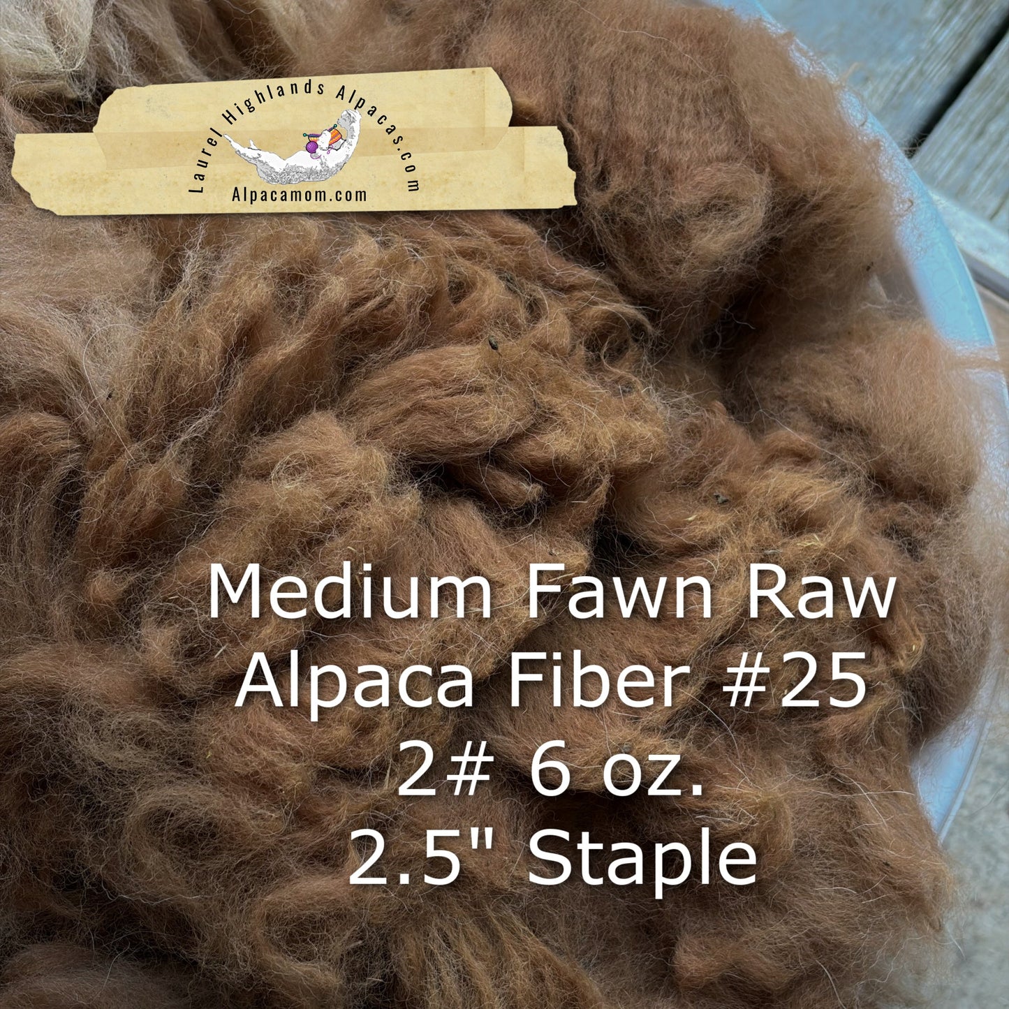 Raw - Unprocessed Alpaca Prime Fiber Blanket - Medium Fawn 25 - Laurel Highlands Alpacas | AlpacaMom.com