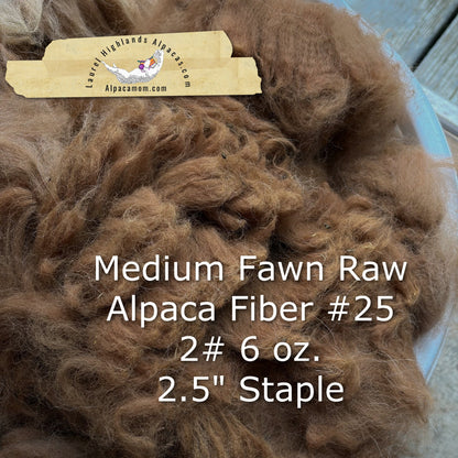 Raw - Unprocessed Alpaca Prime Fiber Blanket - Medium Fawn 25 - Laurel Highlands Alpacas | AlpacaMom.com