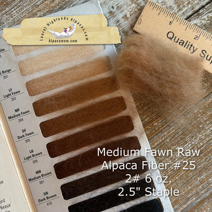Raw - Unprocessed Alpaca Prime Fiber Blanket - Medium Fawn 25 - Laurel Highlands Alpacas | AlpacaMom.com