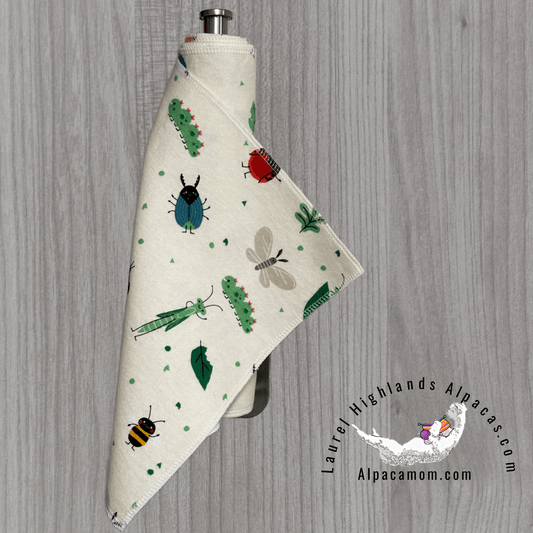 Spring Bugs and Leaves Cotton Flannel Un - Paper Towels - Laurel Highlands Alpacas | AlpacaMom.com