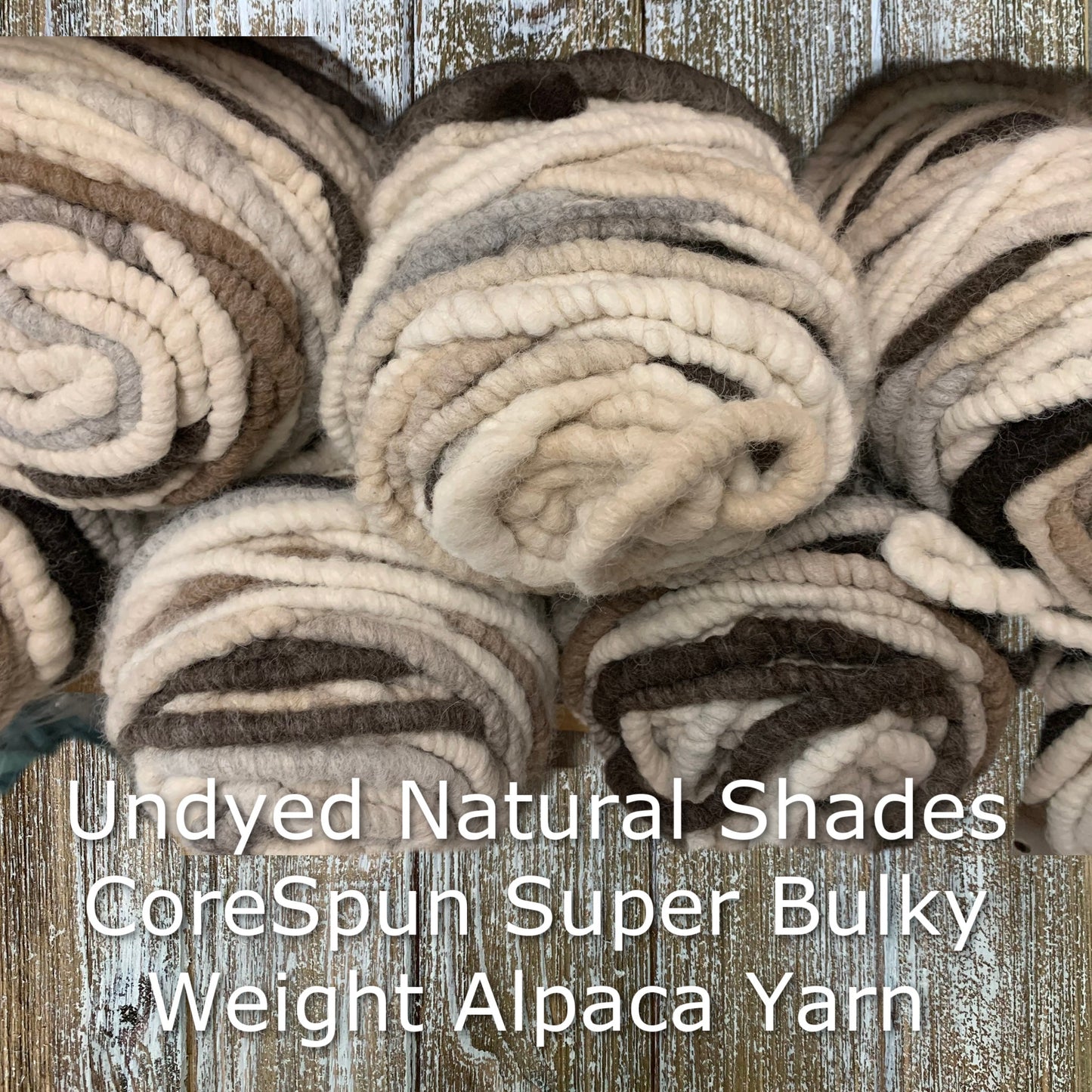 Super Bulky Corespun Alpaca Yarn Natural Shades - Laurel Highlands Alpacas | AlpacaMom.com