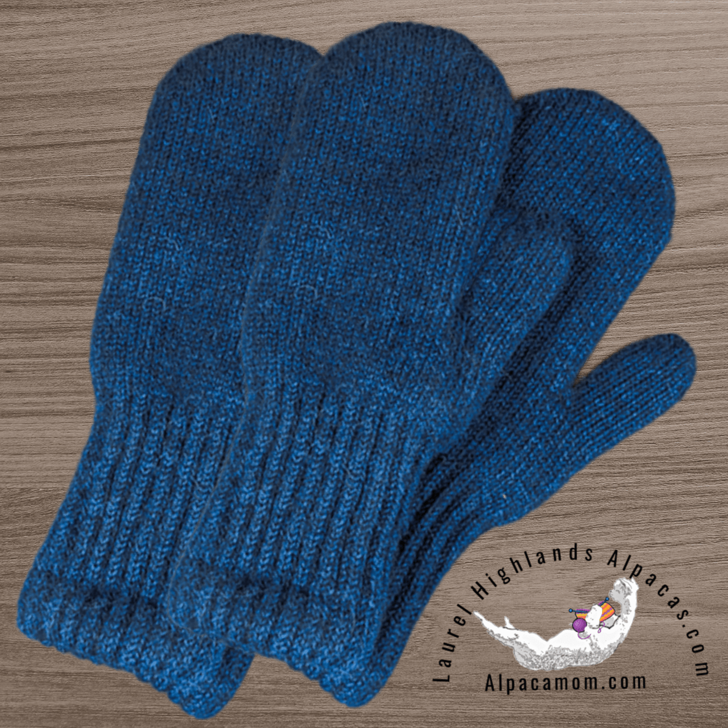Warm Boucle' Lined Alpaca Mittens in Atlantic Blue - Laurel Highlands Alpacas | AlpacaMom.com