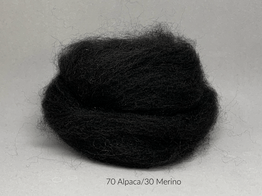 Black Alpaca/Merino Roving - Laurel Highlands Alpacas | AlpacaMom.com