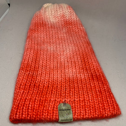 Knitted Alpaca Beanie Hat in Salmon