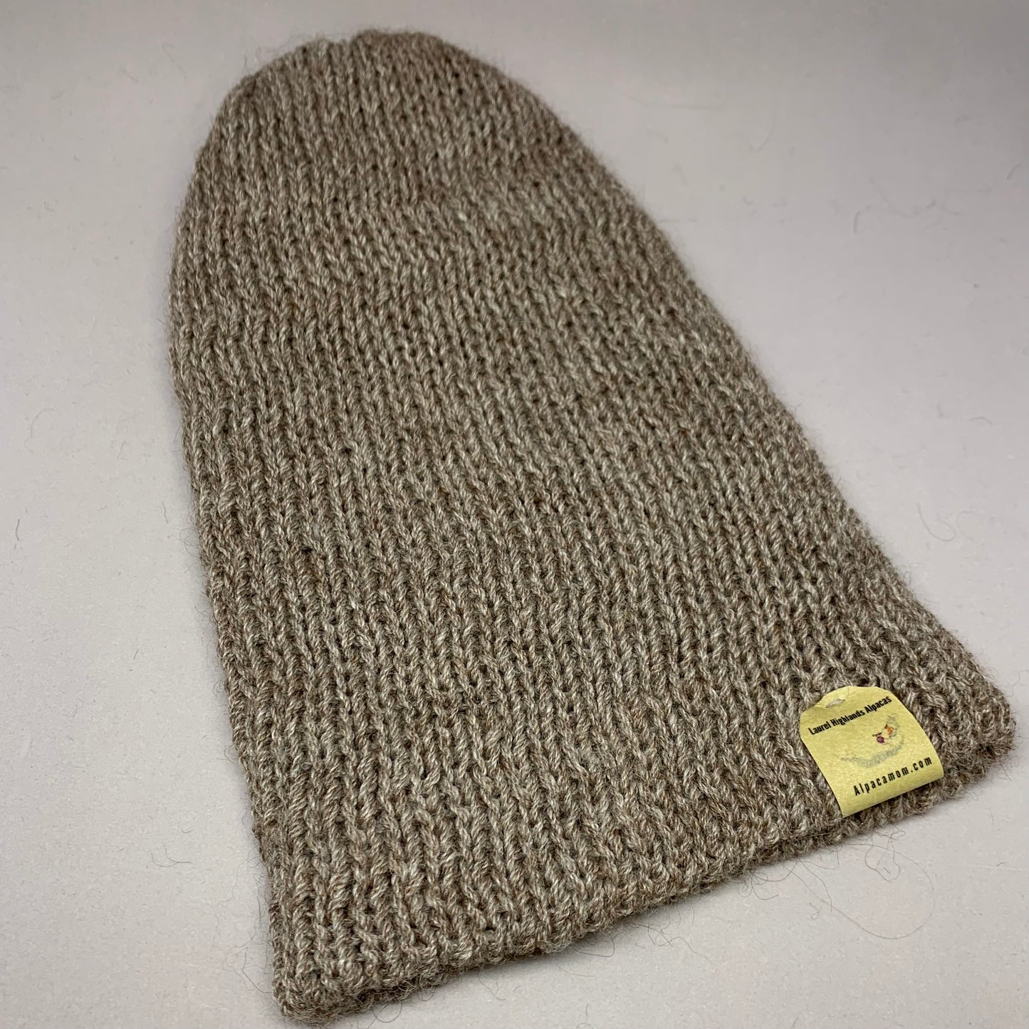 Taupe Knittted Alpaca Beanie Hat